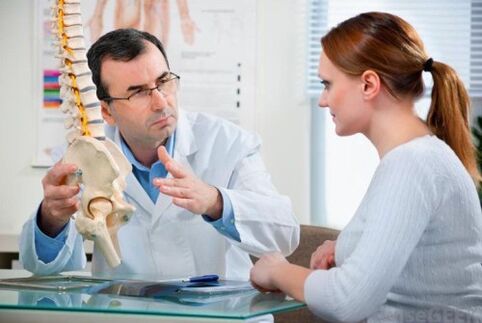 consulta com um médico para osteocondrose da coluna vertebral
